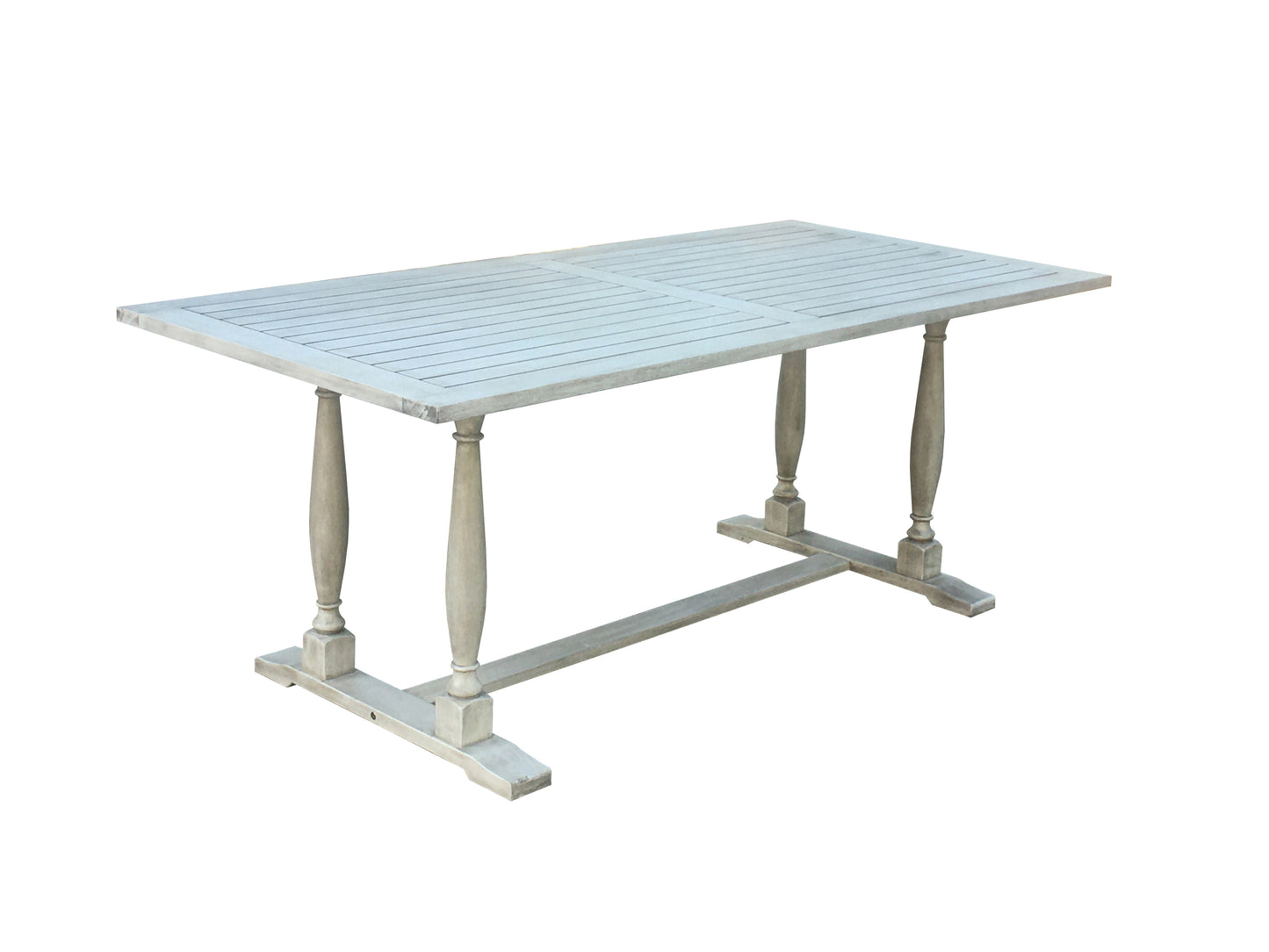 Acacia Rectangular Dining Table - Light Gray