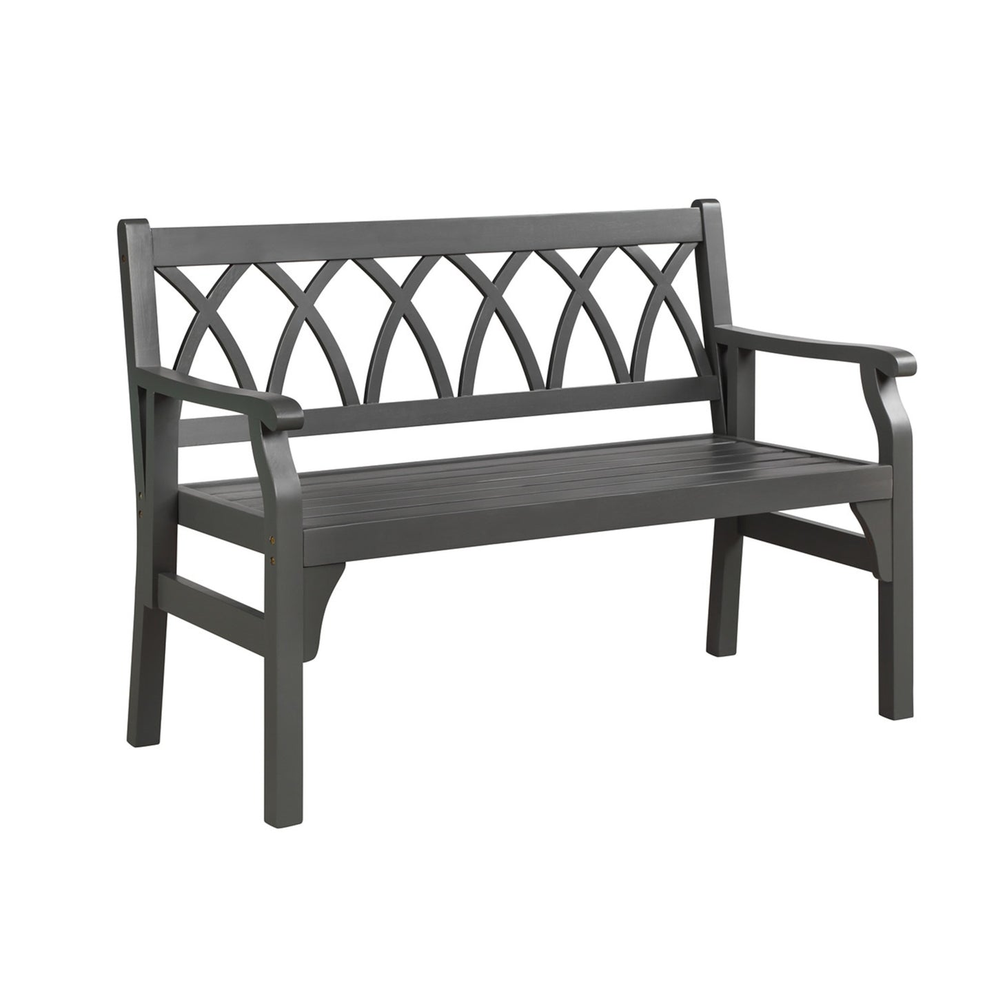 Hardwood Loveseat Bench for Two - Black Wood