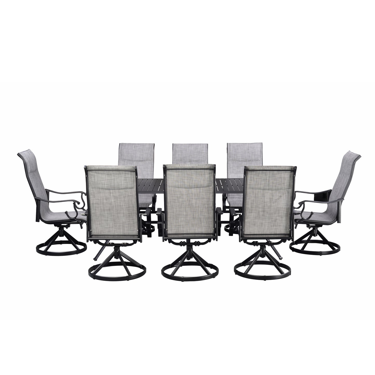 Westin 9pc Sling Dining Set - Black/Gray