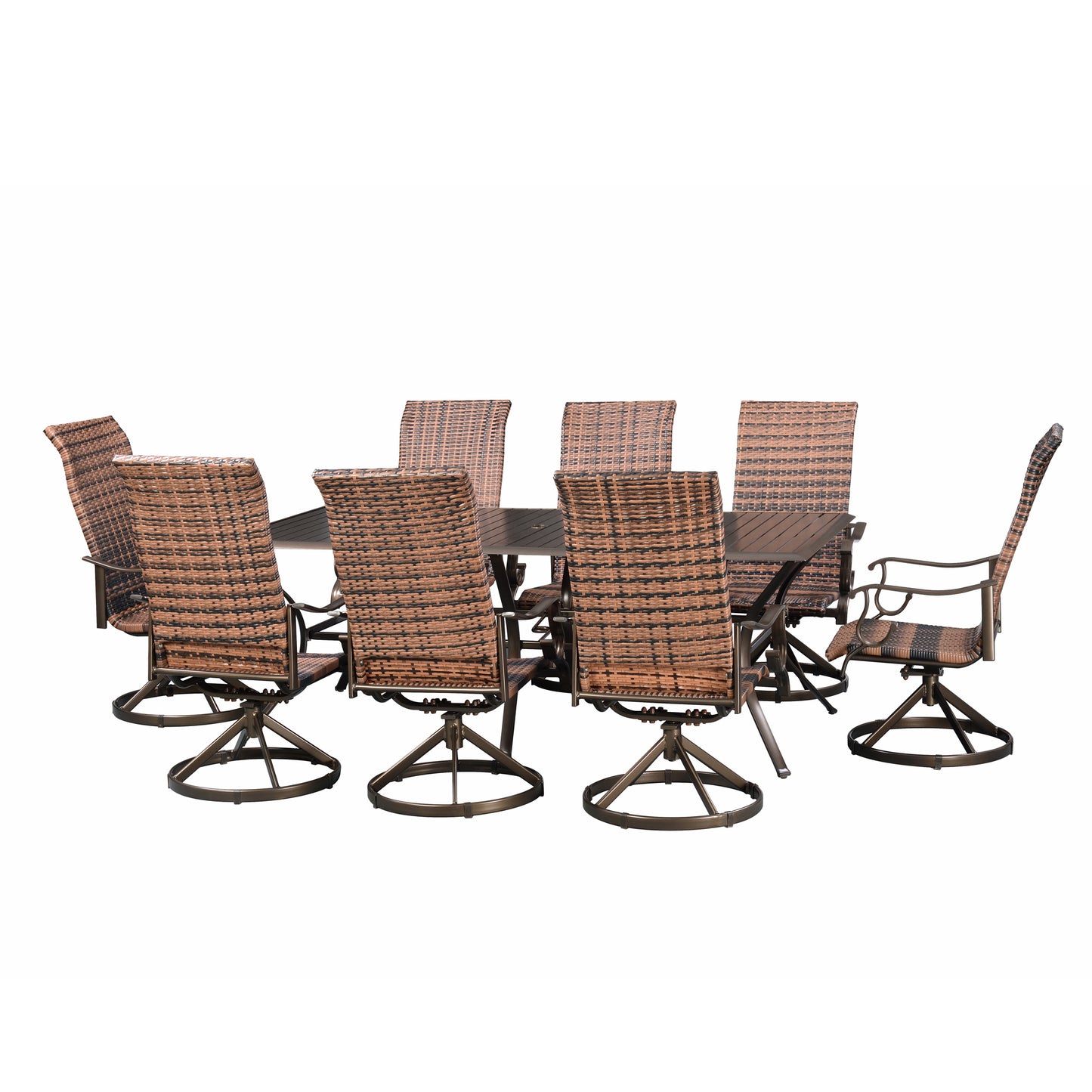 Westin 9pc Wicker Dining Set - Bronze/Brown