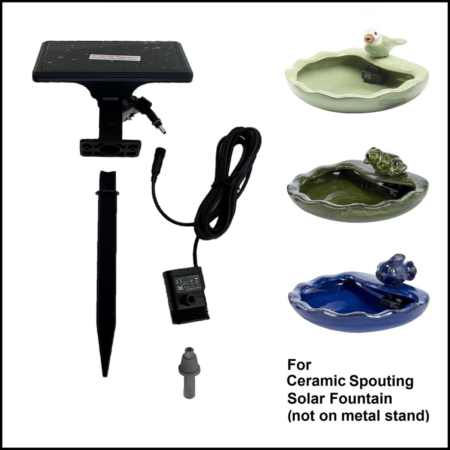 2130PKST Standard Solar Kit for Ceramic Spouting Fountain *Threaded Plugs