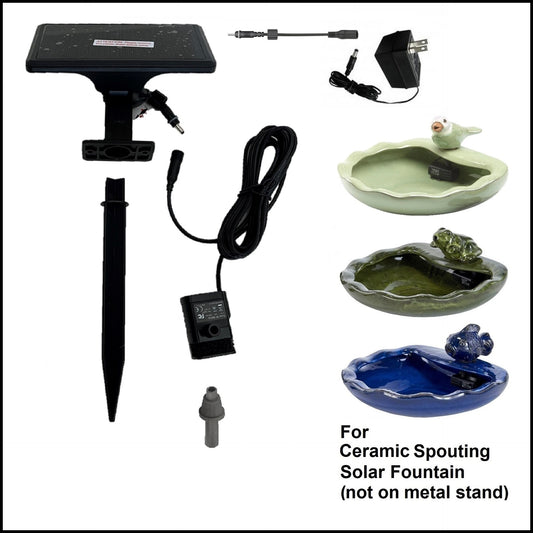 2130PKST Standard Solar Kit with AC Adapter for Ceramic Spouting Fountain *Threaded Plugs