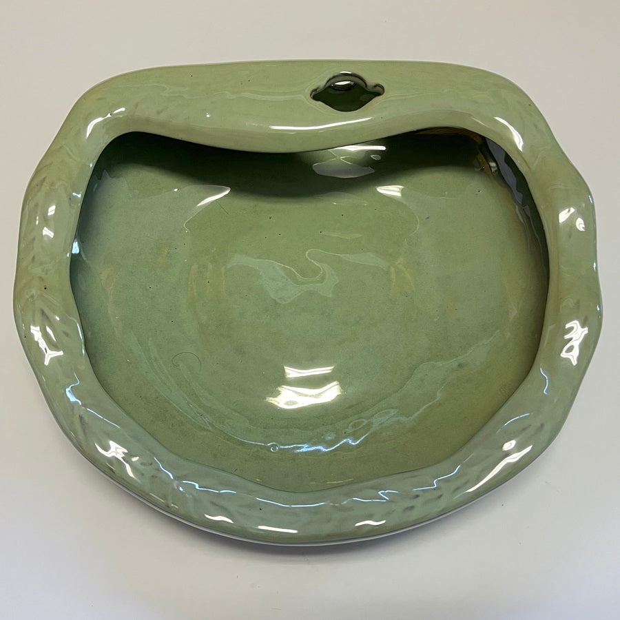 Cream/Green Bowl for Ceramic TableTop Fountain