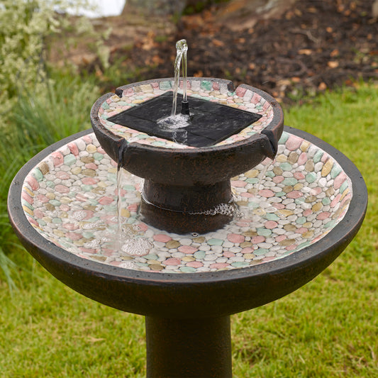 Riverstone 2-Tier IntelliSOLAR Fountain with Remote – Forest Brown