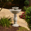 Country Gardens 2-Tier IntelliSOLAR Fountain with Remote – Weathered Stone