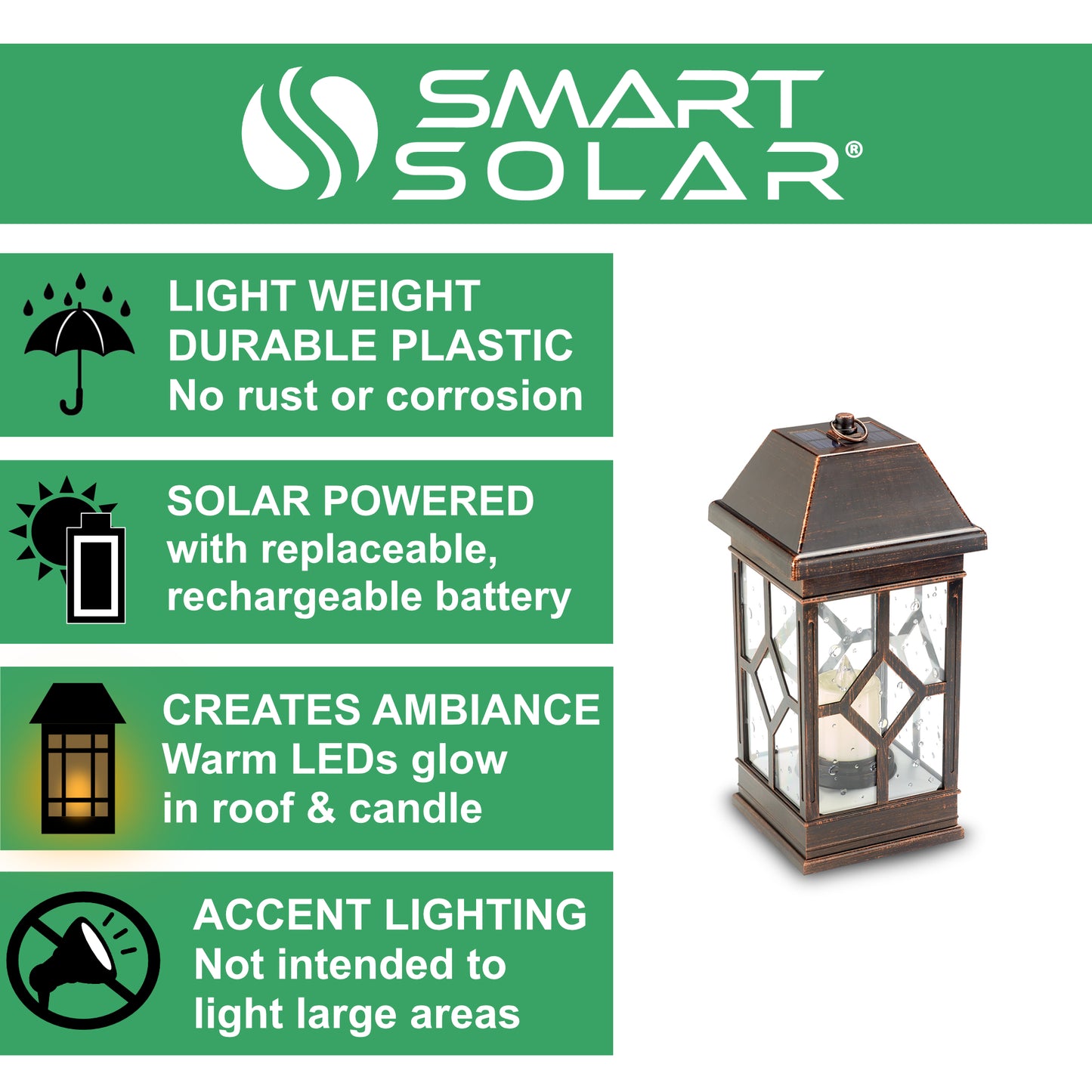 San Felipe II Solar Lantern (15"H)