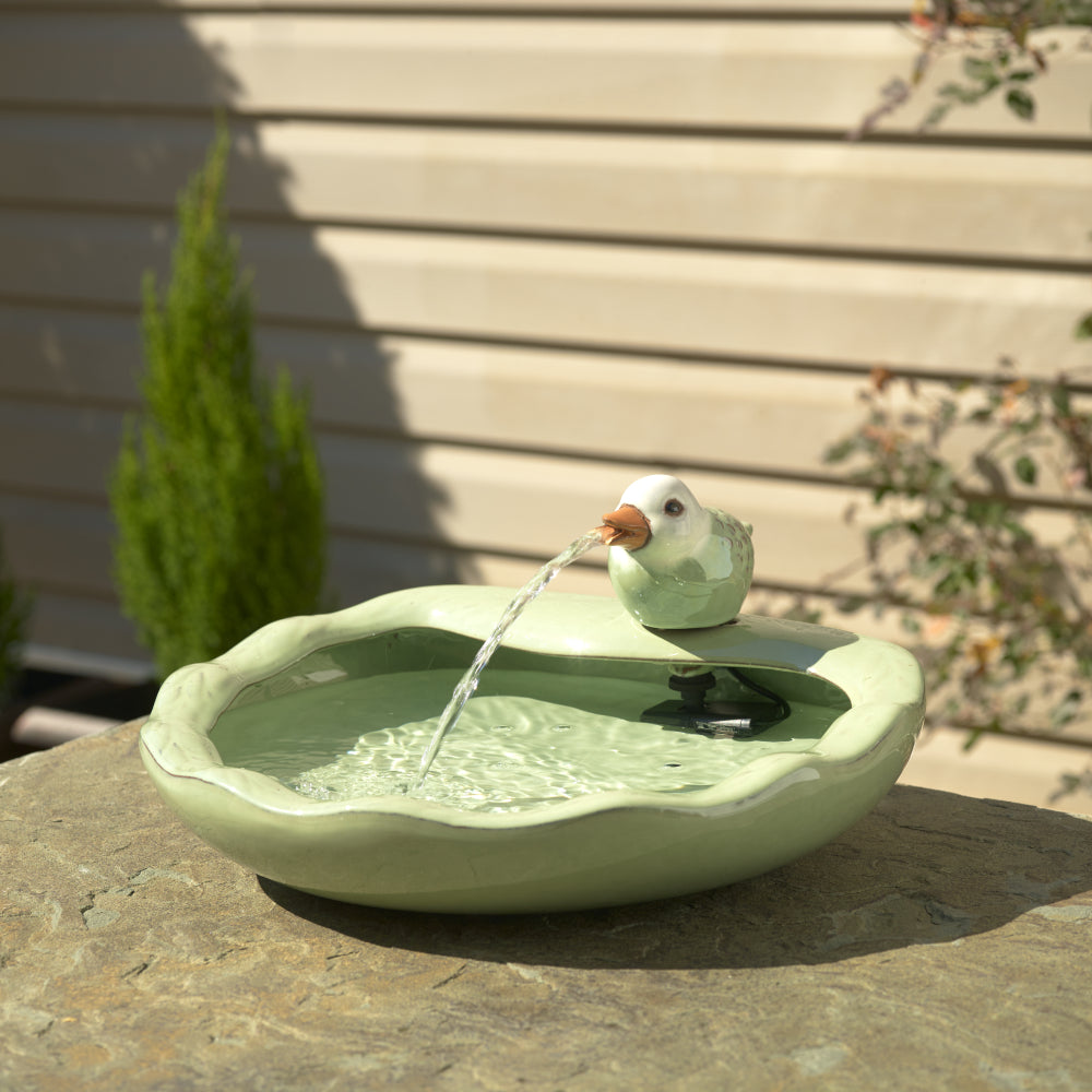 Ceramic Bird Solar Fountain