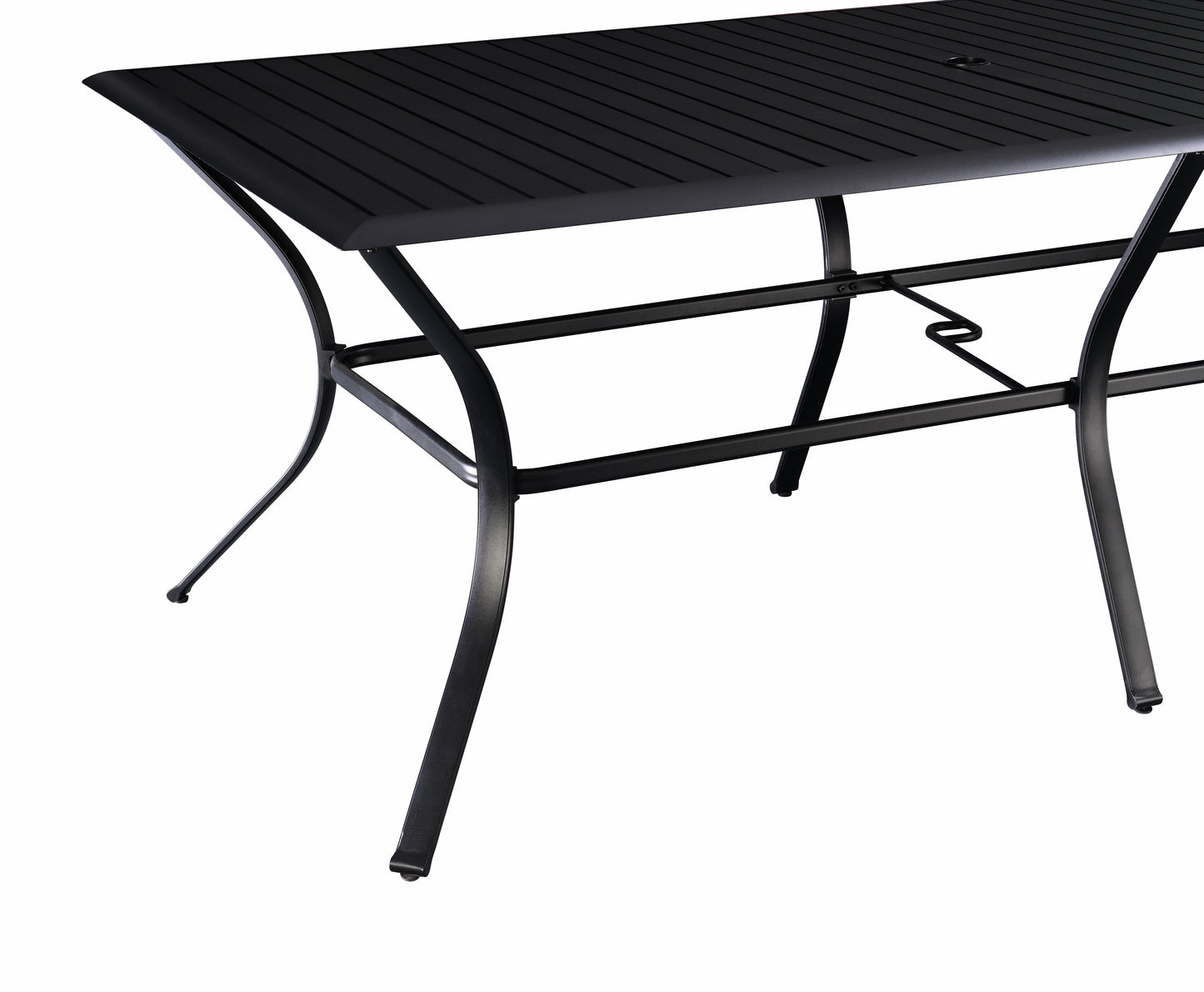 Aluminum Slat Top Table - Black