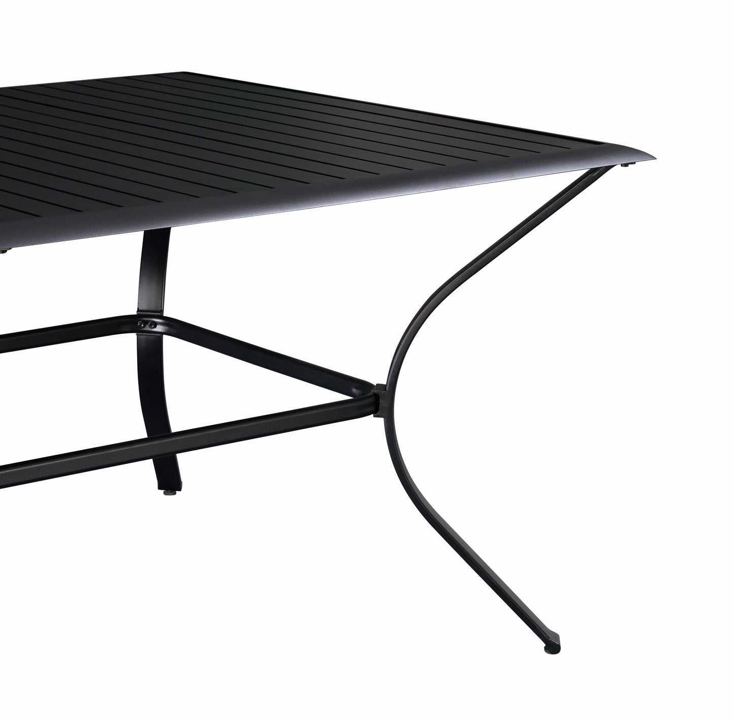 Aluminum Slat Top Table - Black