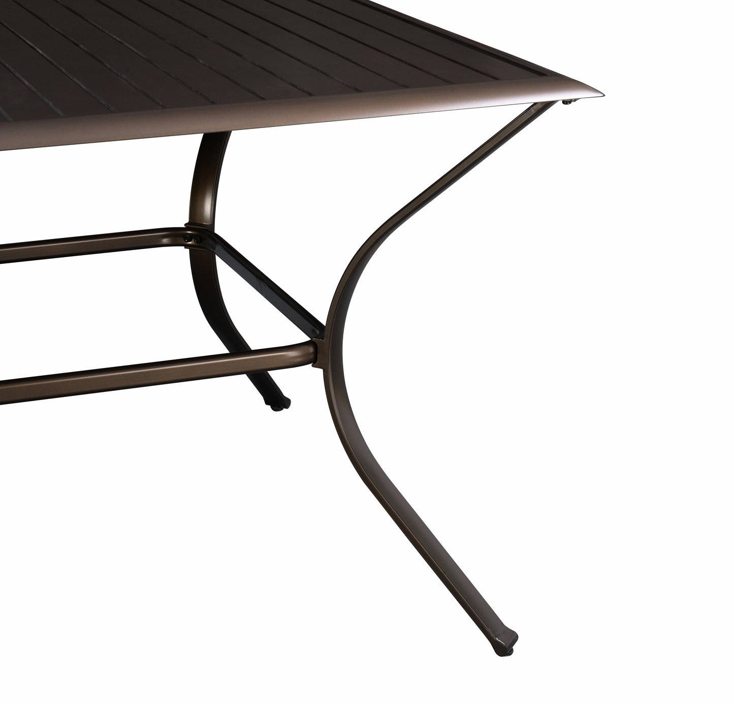 Aluminum Slat Top Table - Bronze