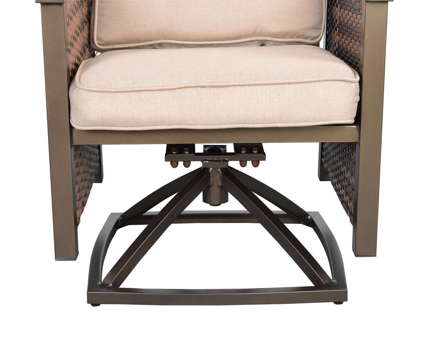 Palmetto Aluminum Swivel Chair Set of 2 - Bronze/Tan