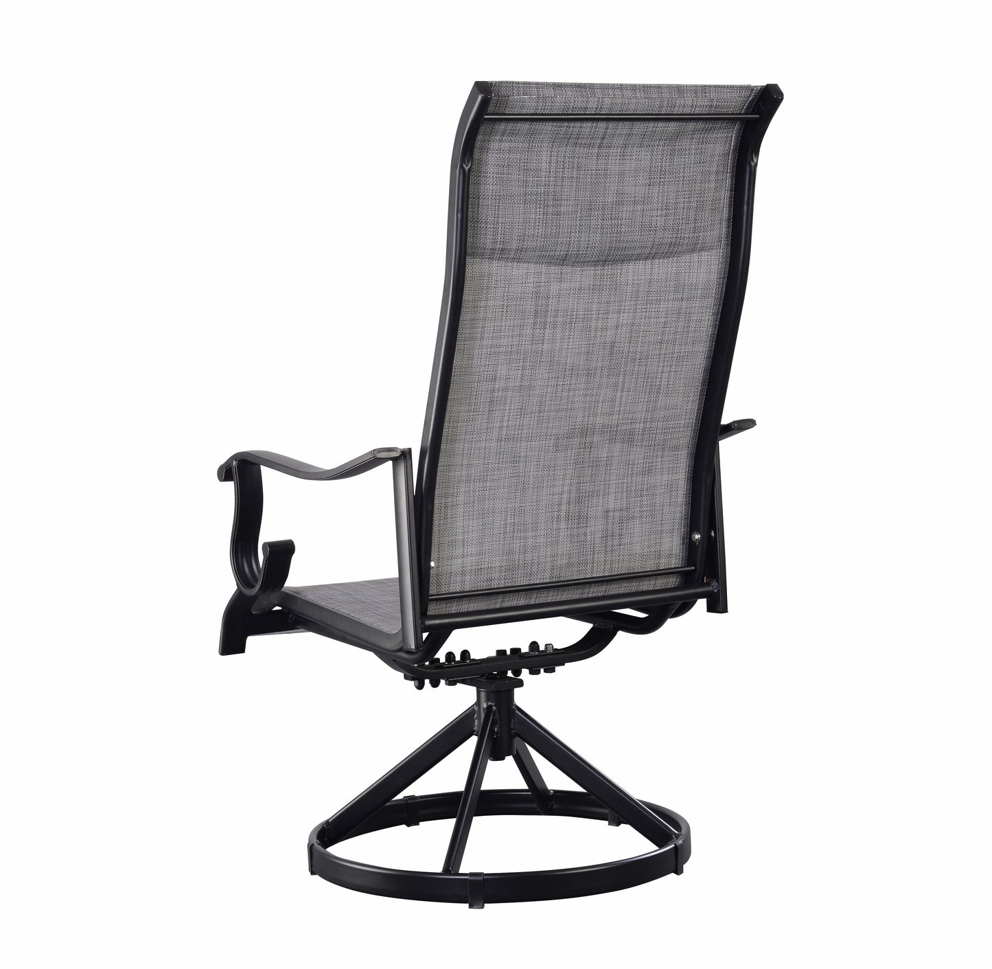 Westin Swivel Rocking Sling Dining Chair Set of 2 - Black/Gray