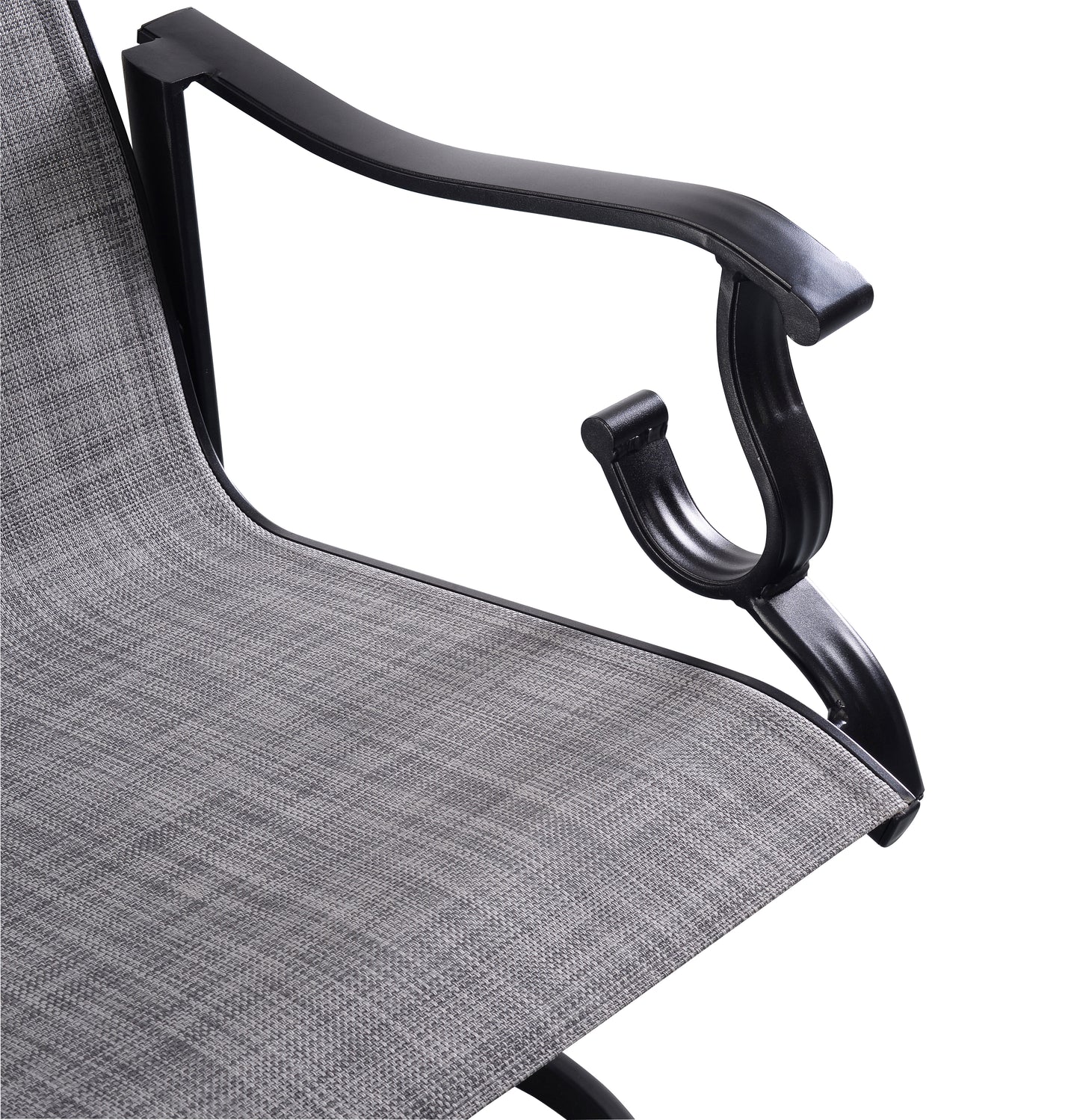 Westin Swivel Rocking Sling Dining Chair Set of 2 - Black/Gray