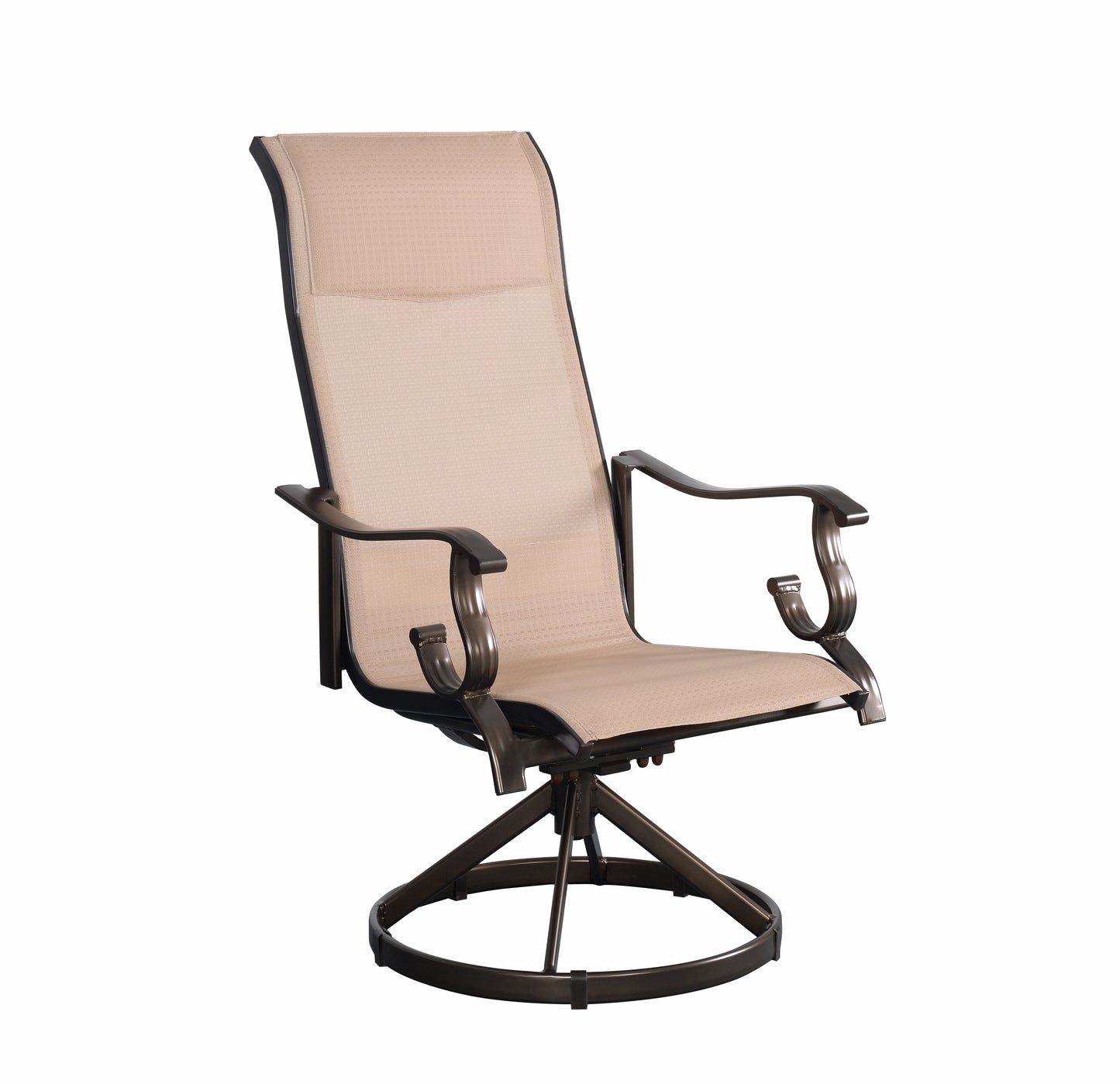 Westin Swivel Rocking Sling Dining Chair Set of 2 - Bronze/Tan