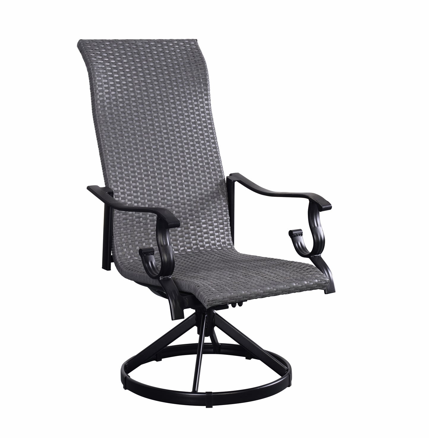 Westin Swivel Rocking Wicker Dining Chair Set of 2 - Black/Gray