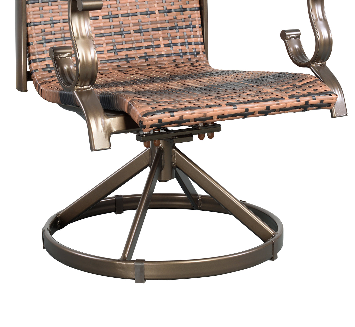 Westin Swivel Rocking Wicker Dining Chair Set of 2 - Bronze/Brown