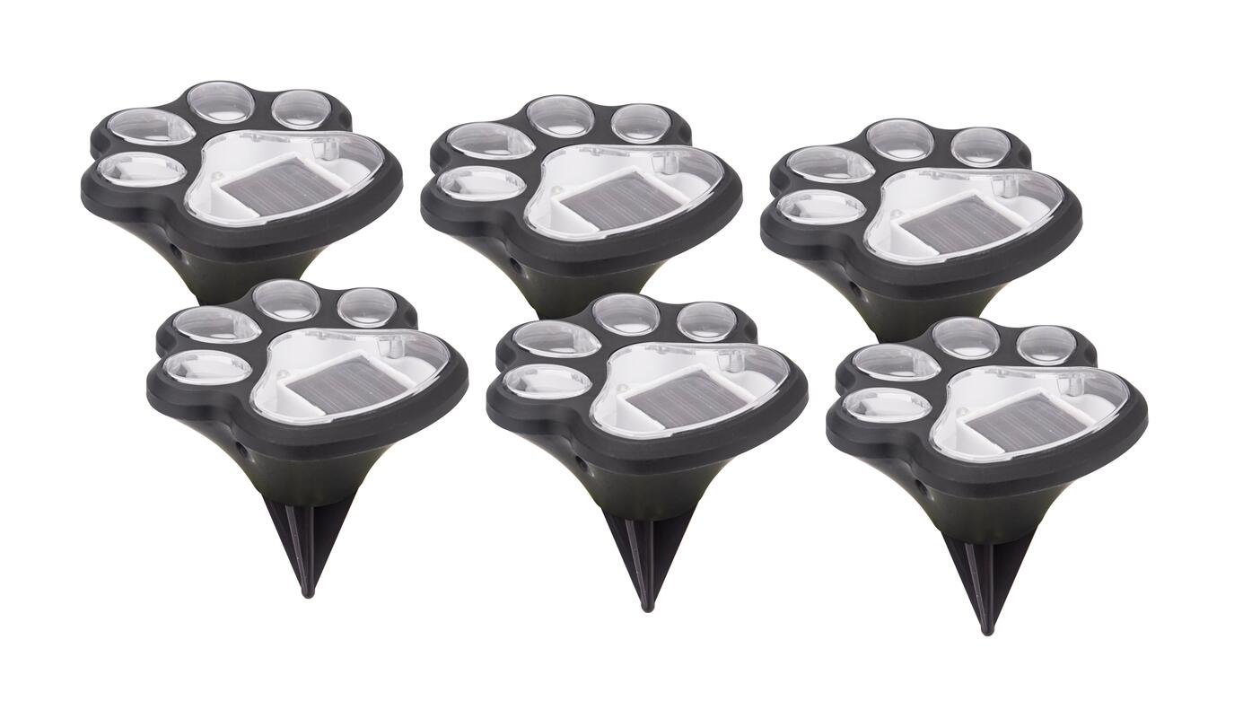 Paw Print Solar Accent Lights - Set of 6