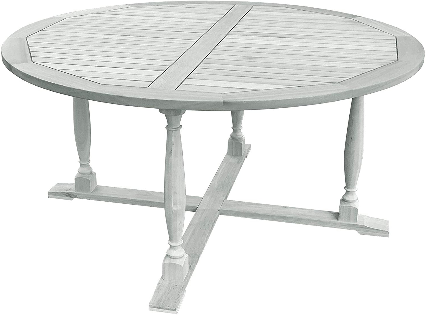 Acacia Round Dining Table - Light Gray