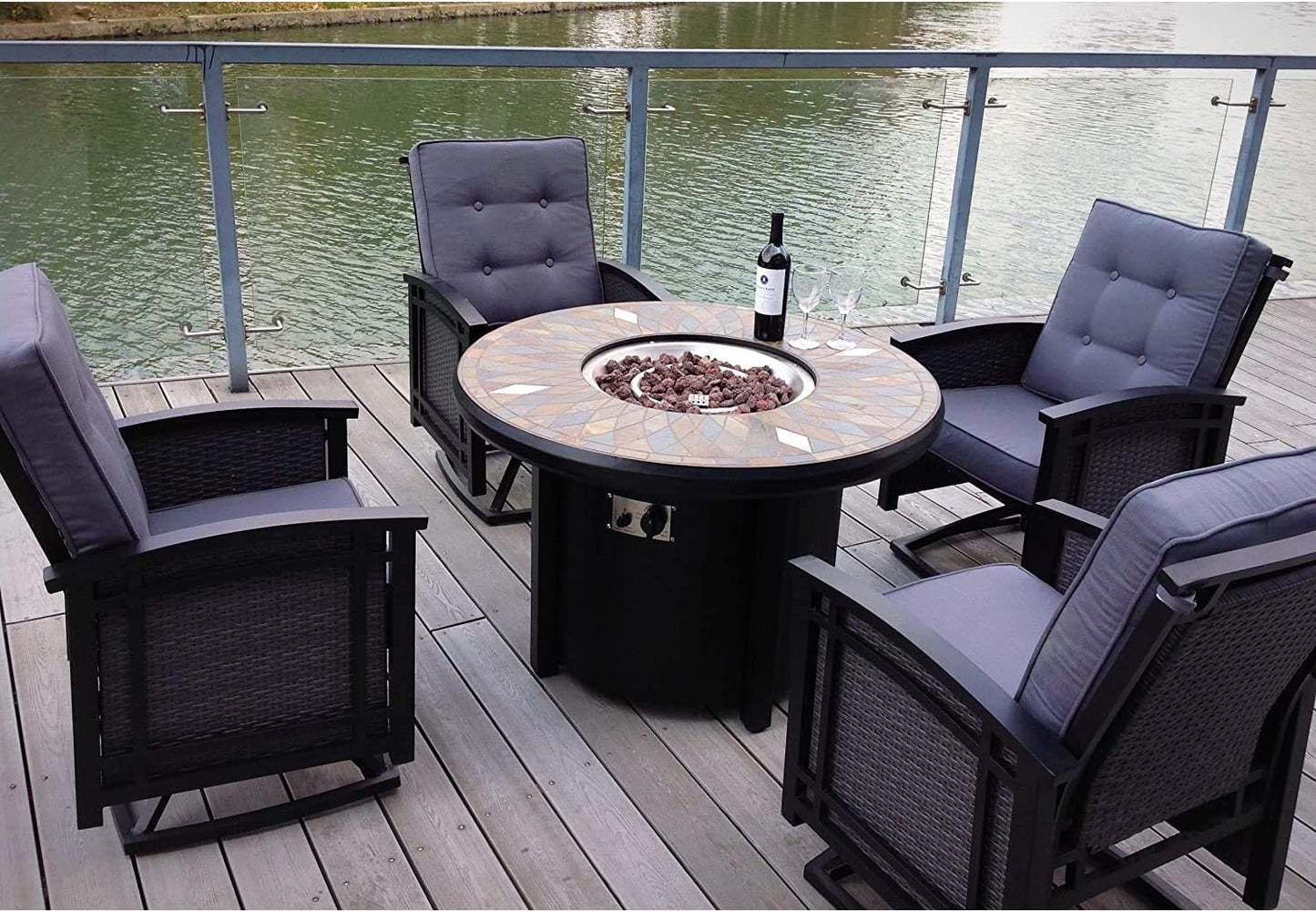 Sudbury 42" Firepit Table - Black