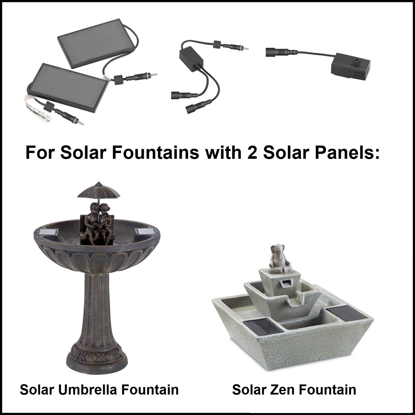 2030PKST Standard Solar Kit (for Dual Panel Fountains) *Threaded Plugs