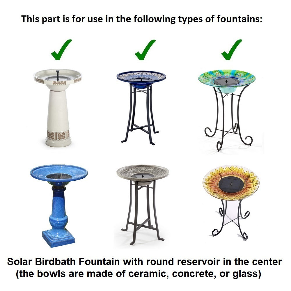 Mounting Ring for Birdbath Solar Panel in Round Reservoir