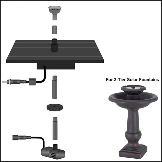2090PKST Standard Solar Kit (for 2-Tier Fountain) *Threaded Plugs