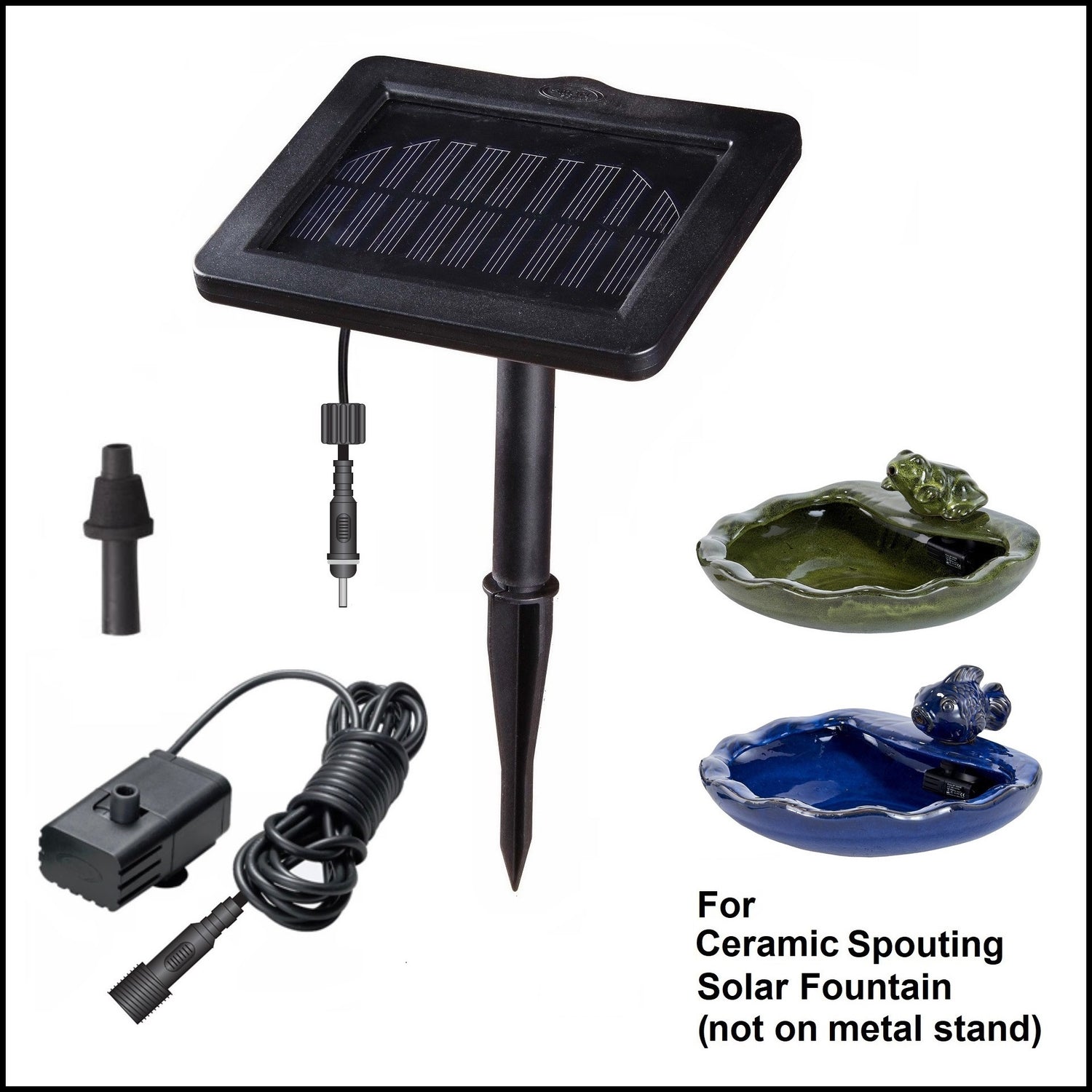 2130PKST Standard Solar Kit (for Ceramic Frog/Fish/Bird, Sunjet150) *Threaded Plugs