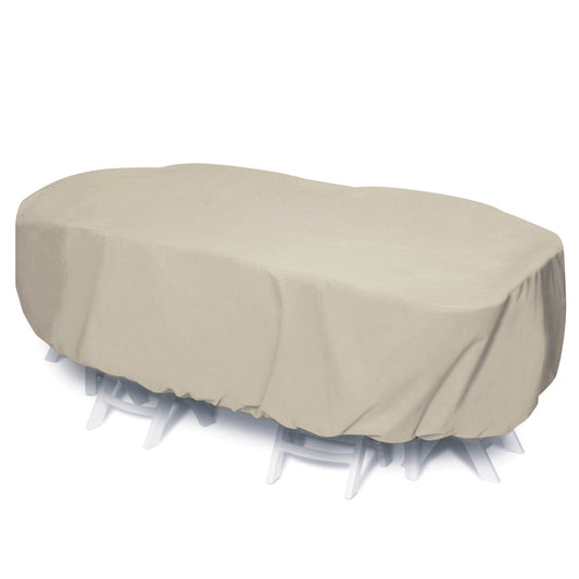 Two Dogs Designs Table Cover 92"" Oval/Rectangle (Khaki)