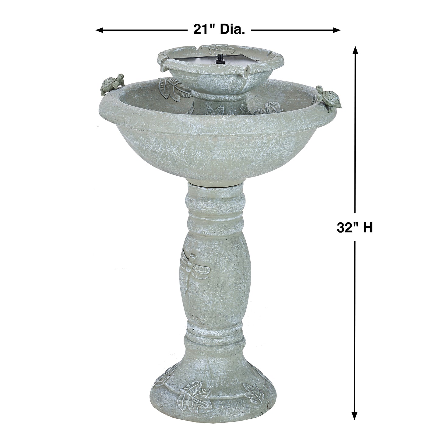 Country Gardens 2-Tier Solar-On-Demand Fountain - Weathered Stone