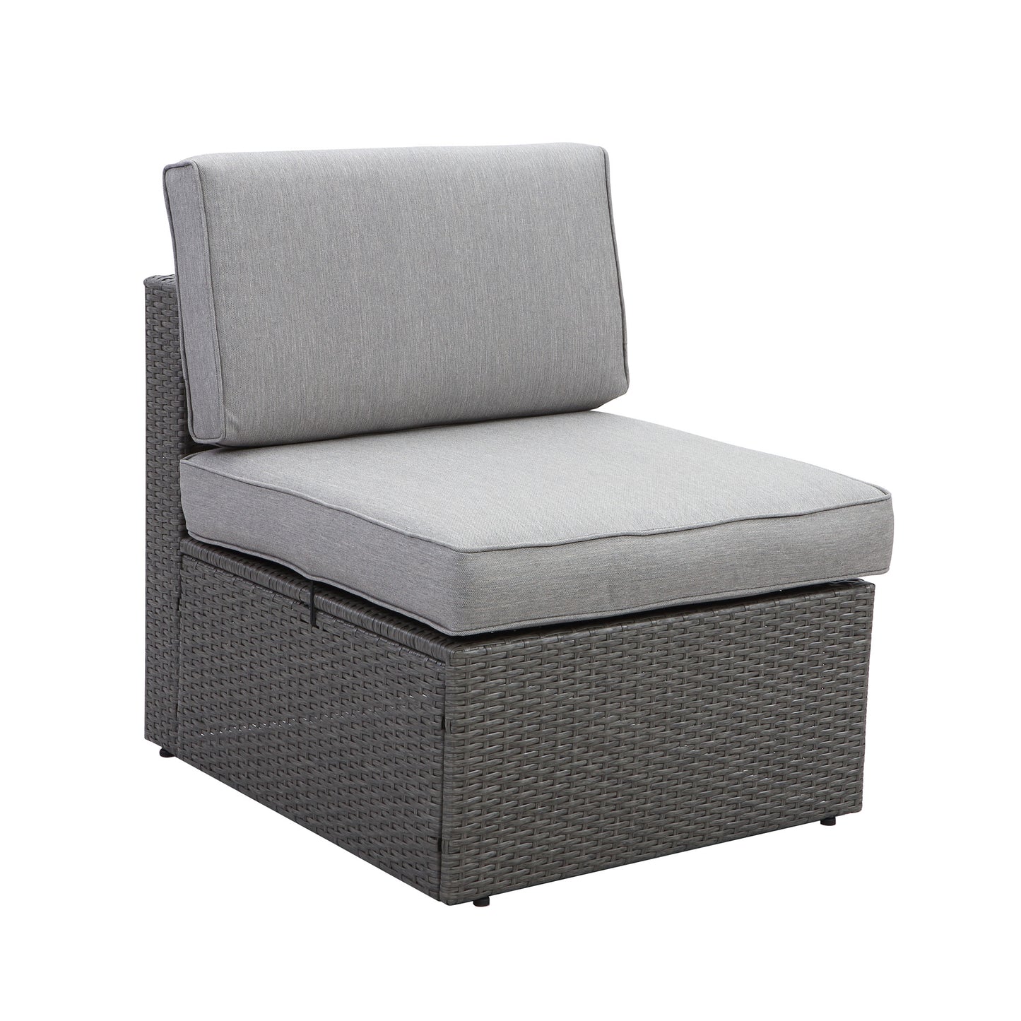 Sydney PE Sectional Single Armless Chair – Black/Gray