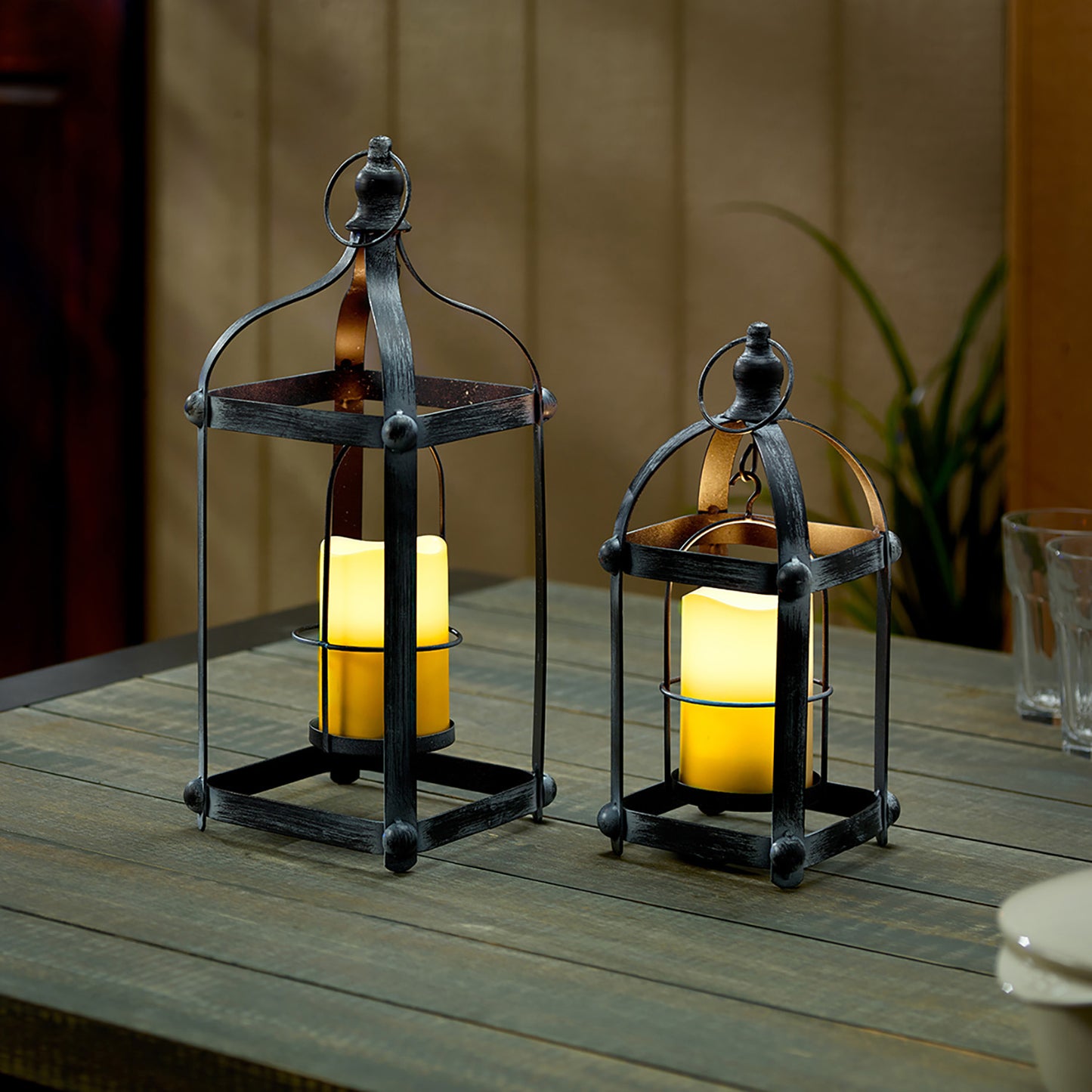 Smart Solar 84127-LC Bradford LED Candle Lantern Set