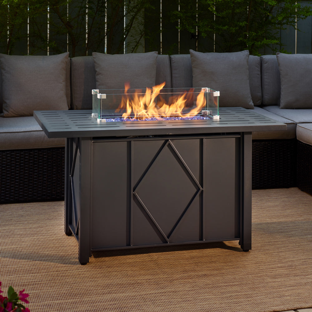 Albury Rectangular Fire Pit - Black