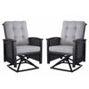 Palmetto Aluminum Swivel Chair Set of 2 - Black/Gray