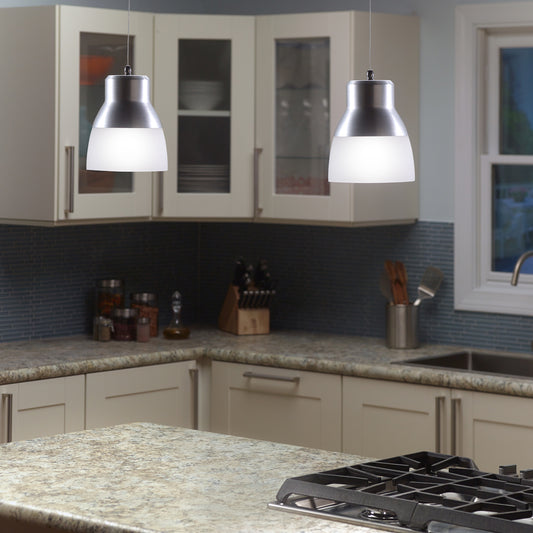 Glass Pendant Light - Nickel