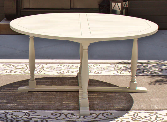 Acacia Round Dining Table - Light Gray