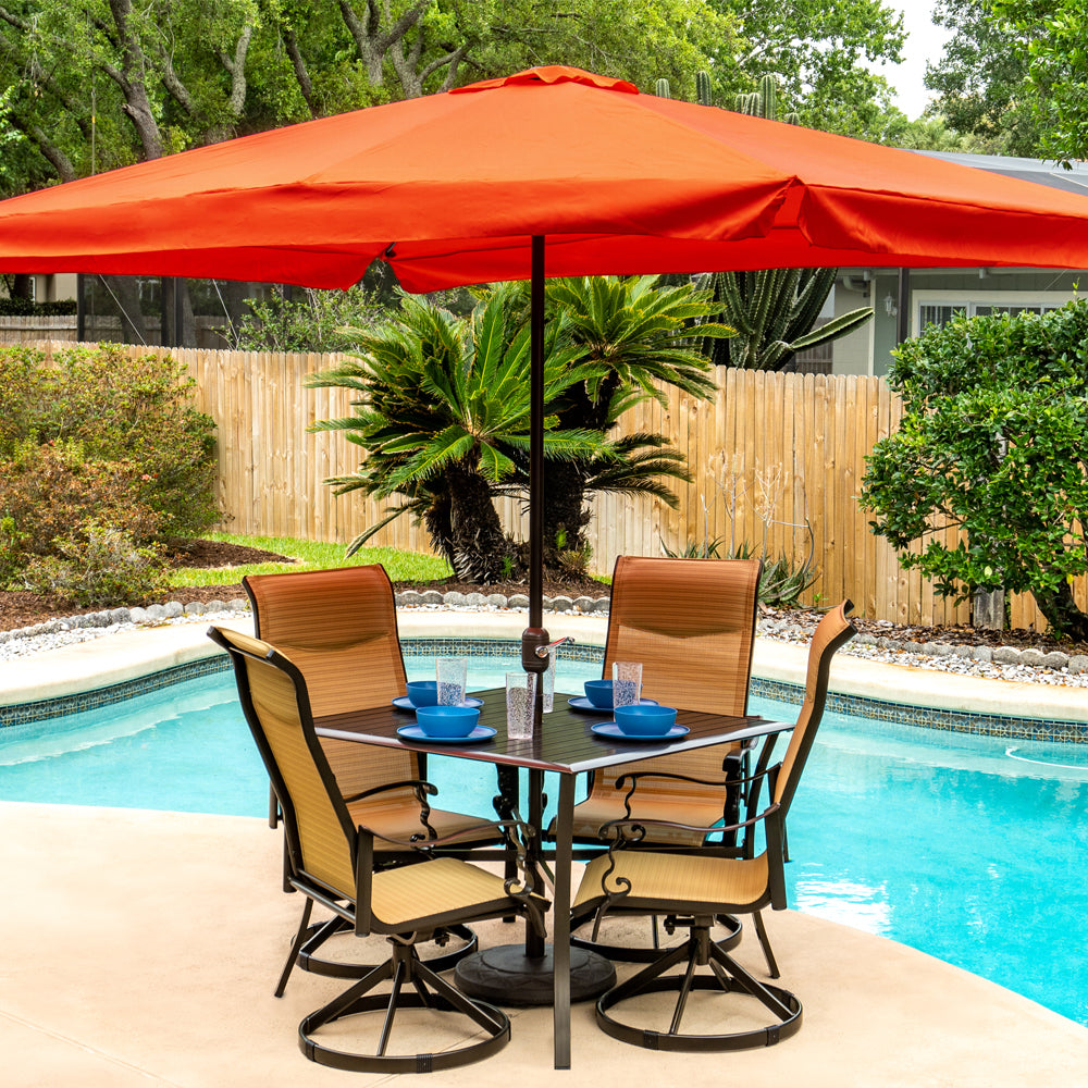 Rectangular Market Patio Umbrella - Red