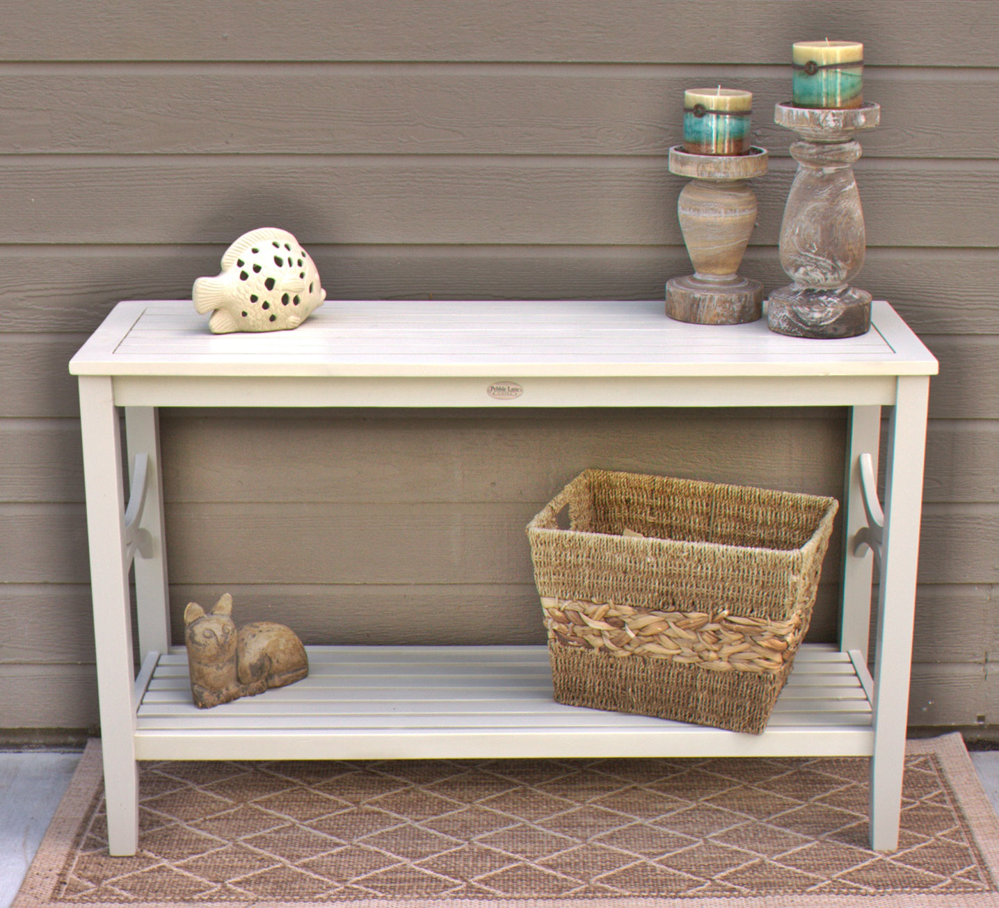 Acacia Console Bar Table - Light Gray