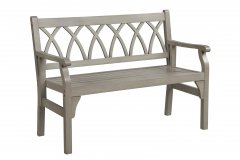 Hardwood Loveseat Bench for Two - Gray Wood