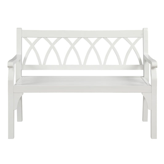 Hardwood Loveseat Bench for Two - White Wood