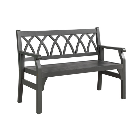 Hardwood Loveseat Bench for Two - Black Wood