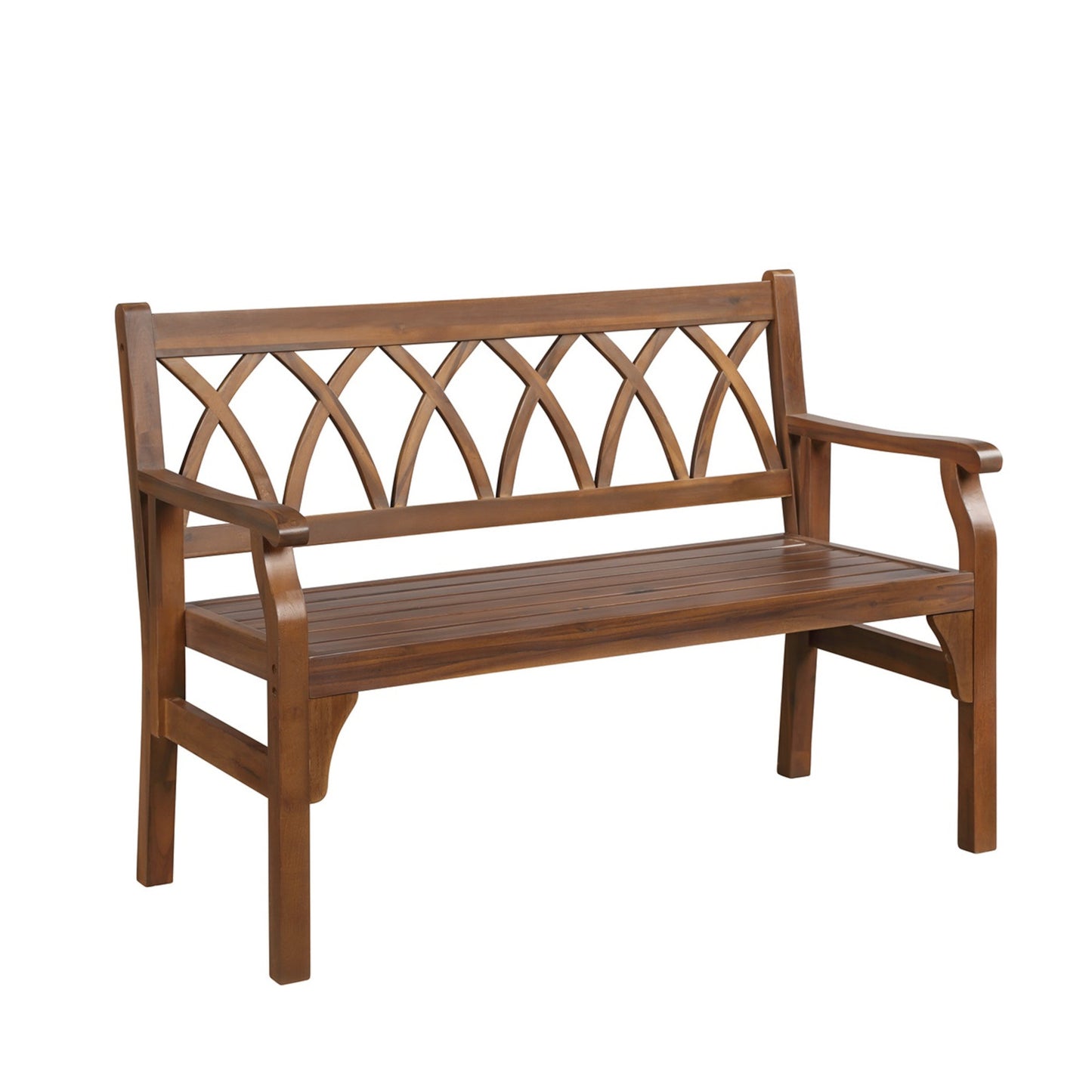 Hardwood Loveseat Bench for Two - Natural Wood